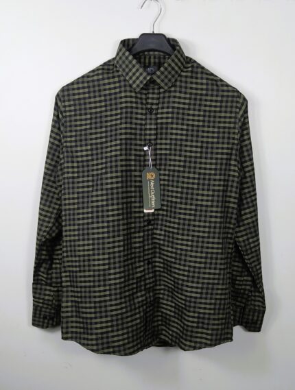 Men's Green & Black Checkered Cotton Shirt - Casual & Formal Wear