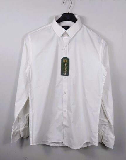 Men's Plain White Cotton Shirt - Classic & Versatile
